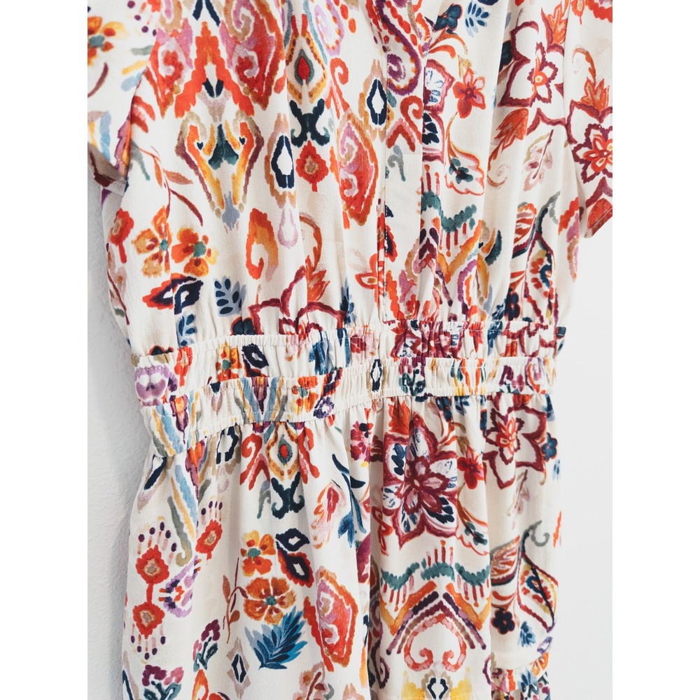 Be by Chetta B Dress Womens XL Multicolor Short Sleeve Artistic Floral Boho - Picture 9 of 9
